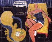 亨利 马蒂斯 : 黑色背景下的舞女和洛可可式的扶手椅